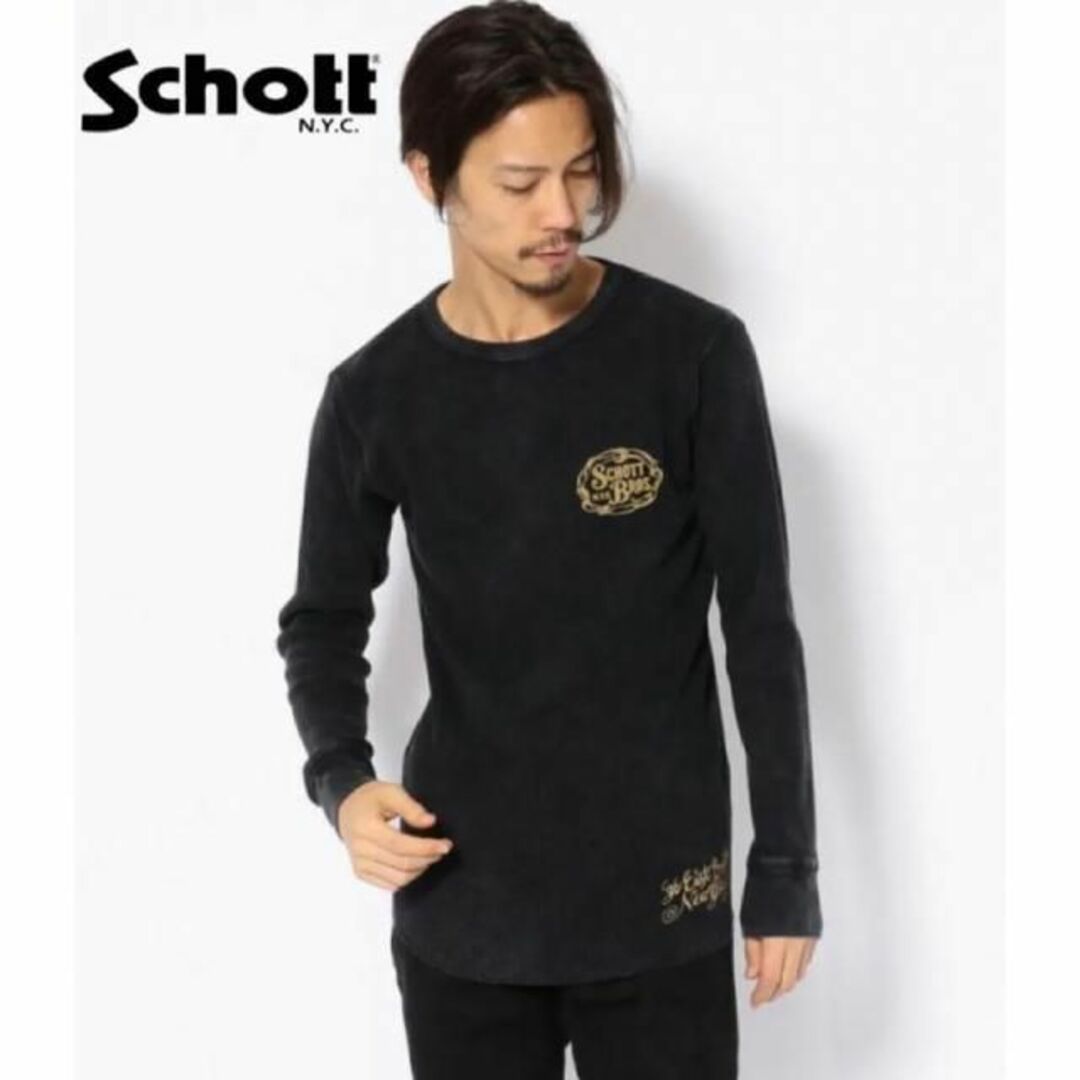 schott(ショット)のschott ロングステリーブTシャツ　ロンTee メンズ　サーマル　インナー メンズのトップス(Tシャツ/カットソー(七分/長袖))の商品写真