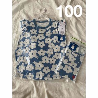 ユニクロ(UNIQLO)の【新品未開封】ユニクロ ミッフィー 100 UT半袖 レギンス miffy 花柄(Tシャツ/カットソー)