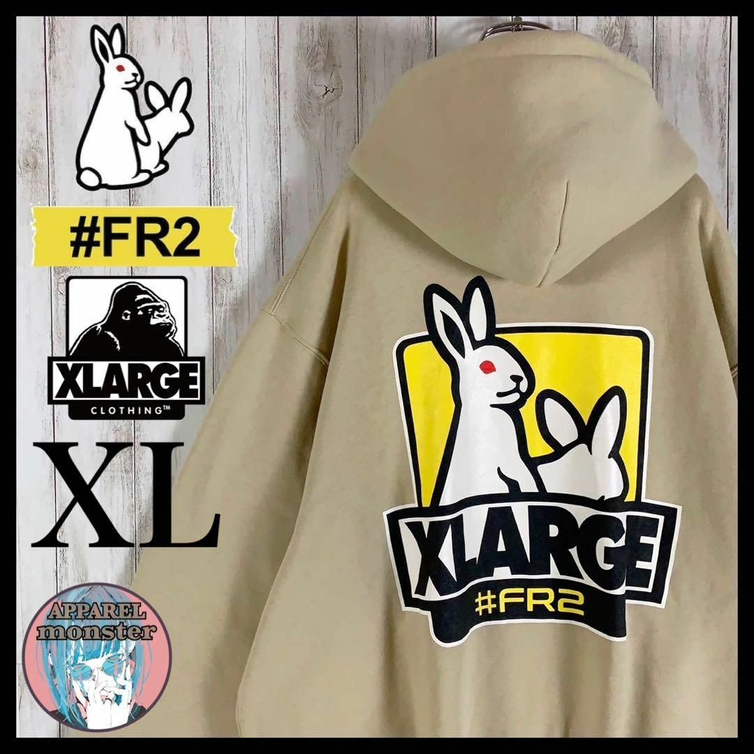 FR2 - 【最高デザイン】FR2 XLARGE コラボ XL バックプリント パーカー