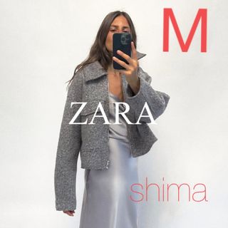 ZARA - ZARA ブークレクロップドジャケット ブークレ クロップド