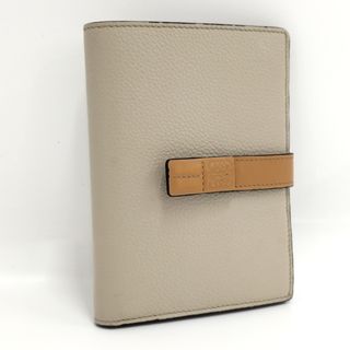 ロエベ(LOEWE)のLOEWE バーティカルウォレット 二つ折り財布 レザー ベージュ(財布)