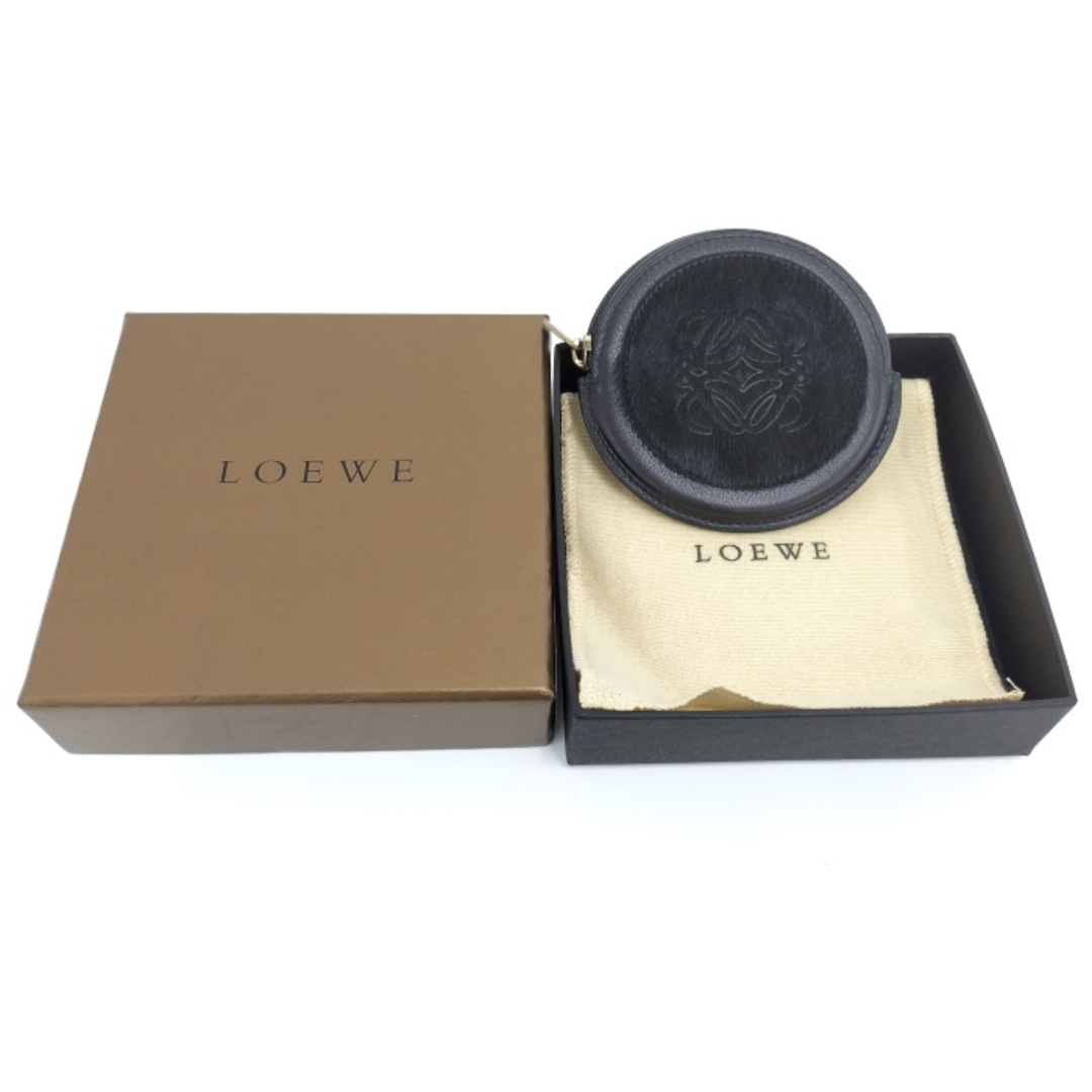 LOEWE(ロエベ)のLOEWE コインケース 小銭入れ アナグラム ラウンド 丸形 ハラコ レザー レディースのファッション小物(コインケース)の商品写真