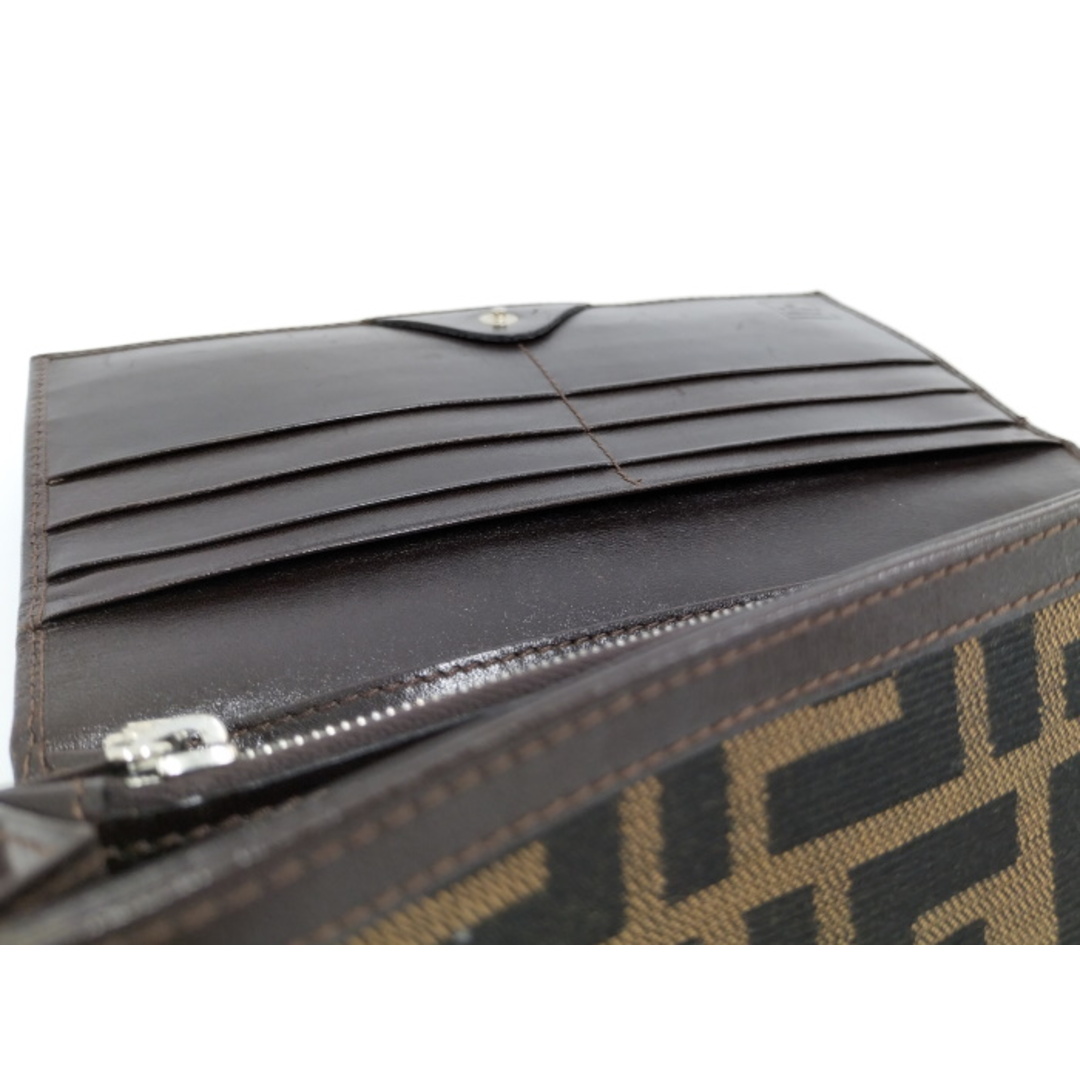 FENDI 二つ折 長財布 ズッカ キャンバス ブラウン