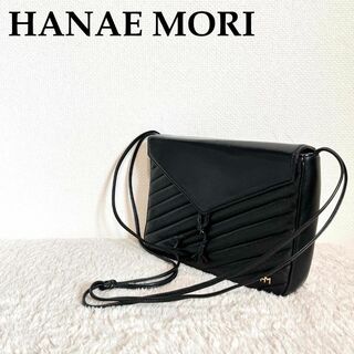 ハナエモリ(HANAE MORI)の美品✨HANAE MORIハナエモリショルダーバッグハンドバッグブラック黒(ショルダーバッグ)
