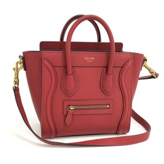 セリーヌ(celine)のCELINE ラゲージナノショッパー 2WAY ショルダーバッグ レザー レッド(その他)