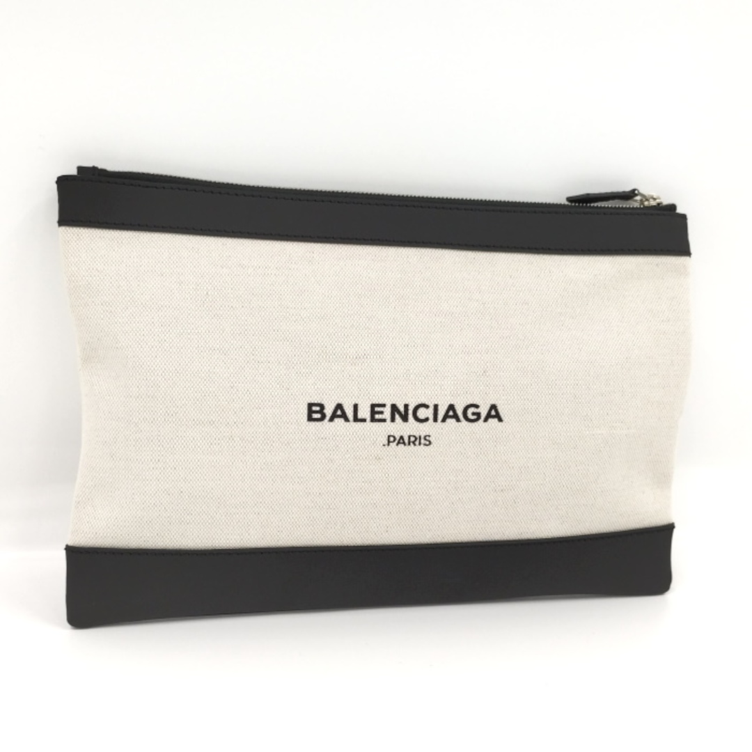 BALENCIAGA ネイビークリップM クラッチバッグ キャンバス