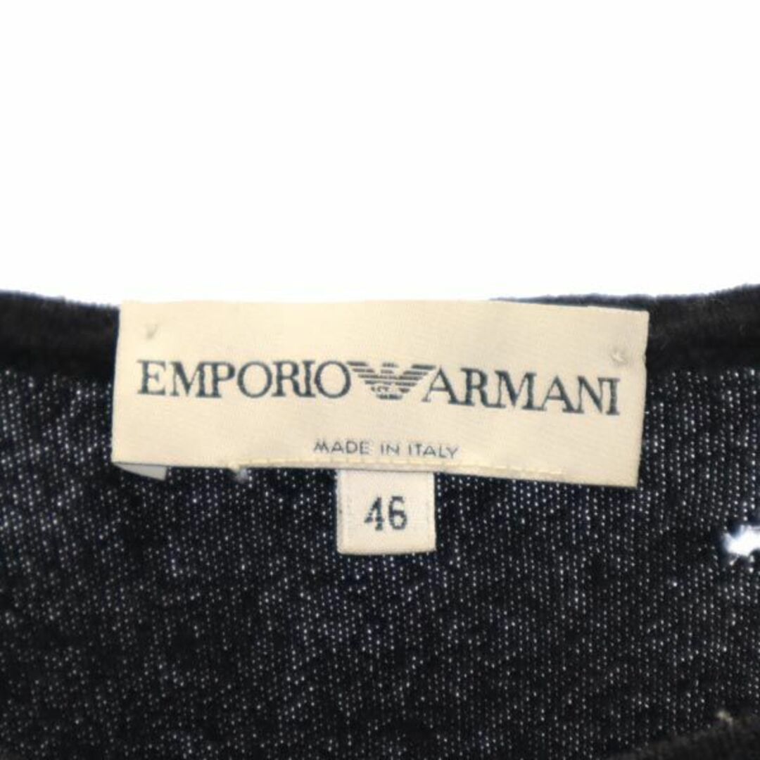 エンポリオアルマーニ イタリア製 ウールブレンド ニット 46 ブラック系 Emporio Armani 長袖 セーター ロゴ レディース   【231014】