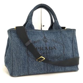 プラダ(PRADA)のPRADA カナパMM 2WAY ショルダーバッグ デニム ブルー 1BG642(その他)