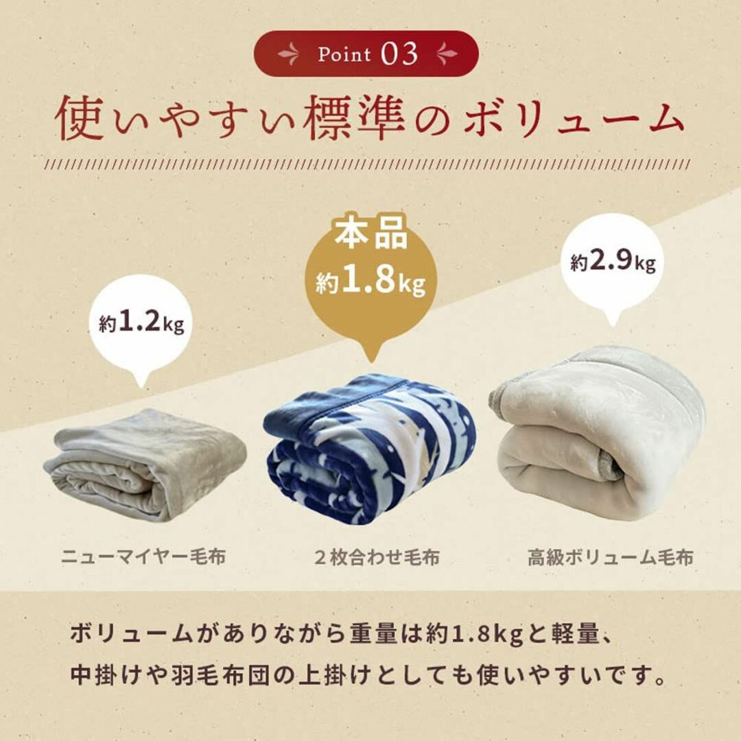 【色: シロクマ / ネイビー】西川 毛布 シングル 冬 1億円売れた毛布 掛け