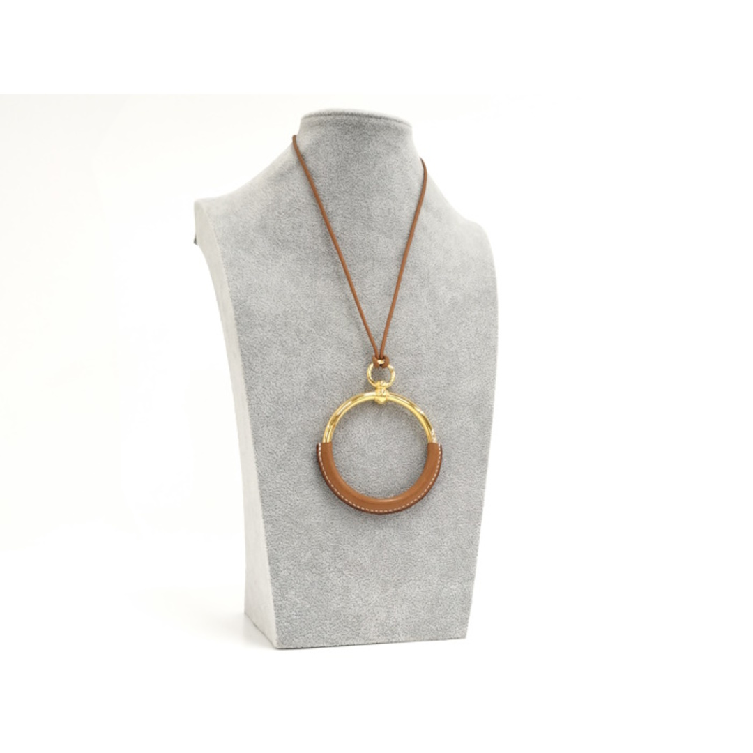 Hermes - HERMES ネックレス ループグラン スイフト レザー メッキ ...