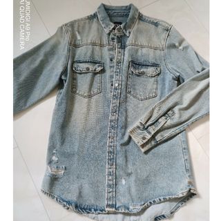 ZARA　ザラ　デニム　シャツ　ノースリーブ　メンズ