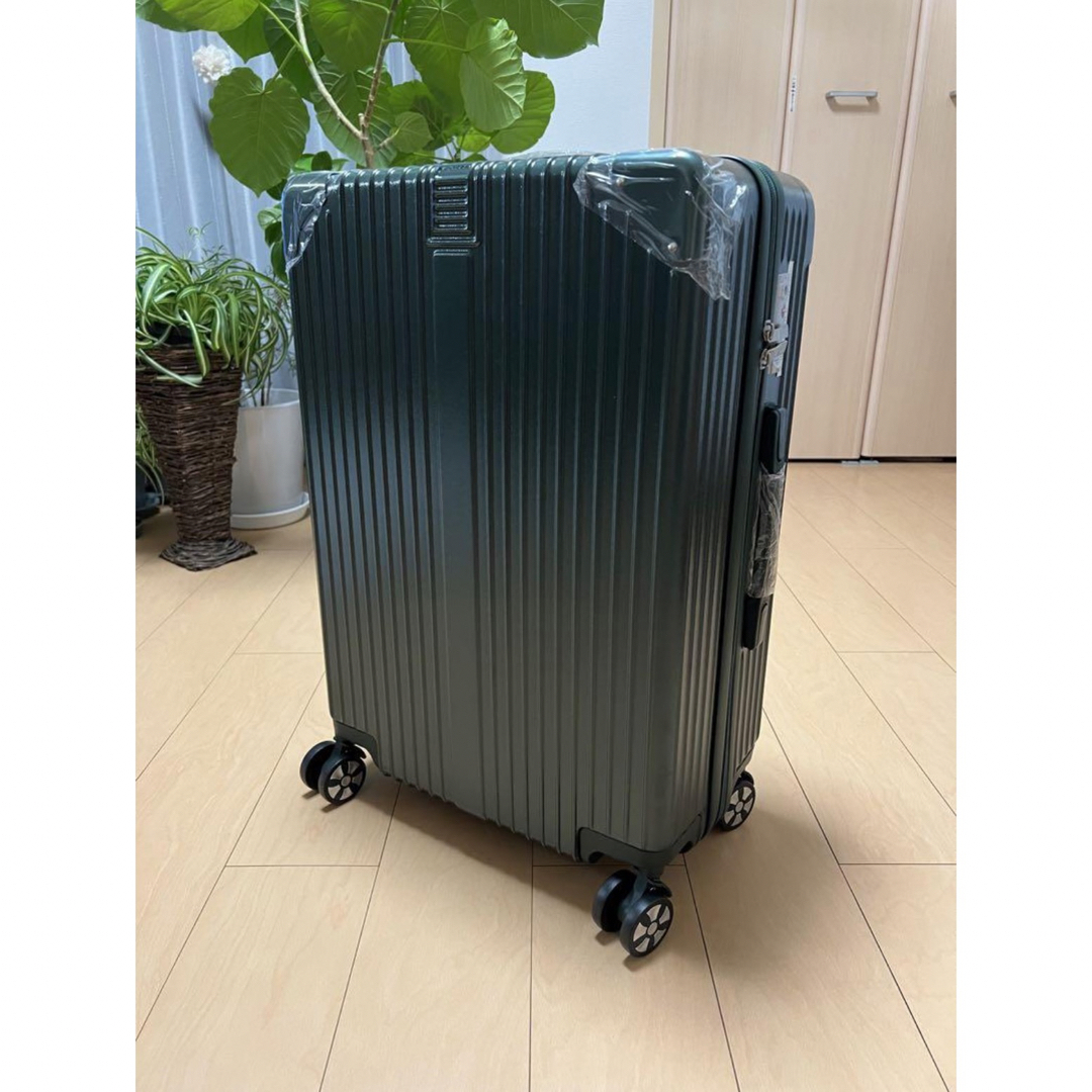 【スーツケース】モスグリーン　Mサイズ　カップホルダー　usbポート