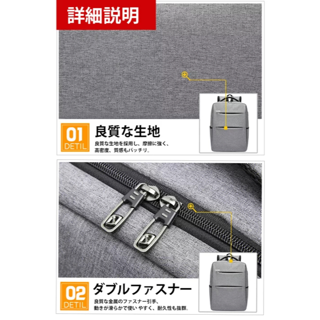 新品　即日発送　リュック メンズ レディース 大容量 ビジネス 軽量　USB メンズのバッグ(ビジネスバッグ)の商品写真