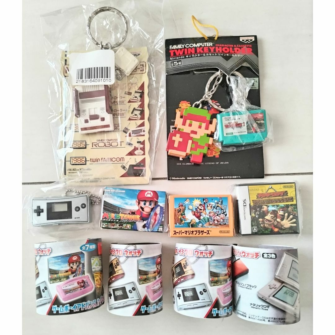 任天堂 - 【希少】任天堂キーホルダー&ゲームボーイアドバンス消しゴム6個ゼルダ・マリオ