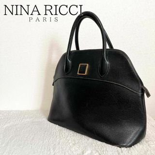 NINARICCI ニナリッチ トートバッグ フリル レザー A4可ブラック