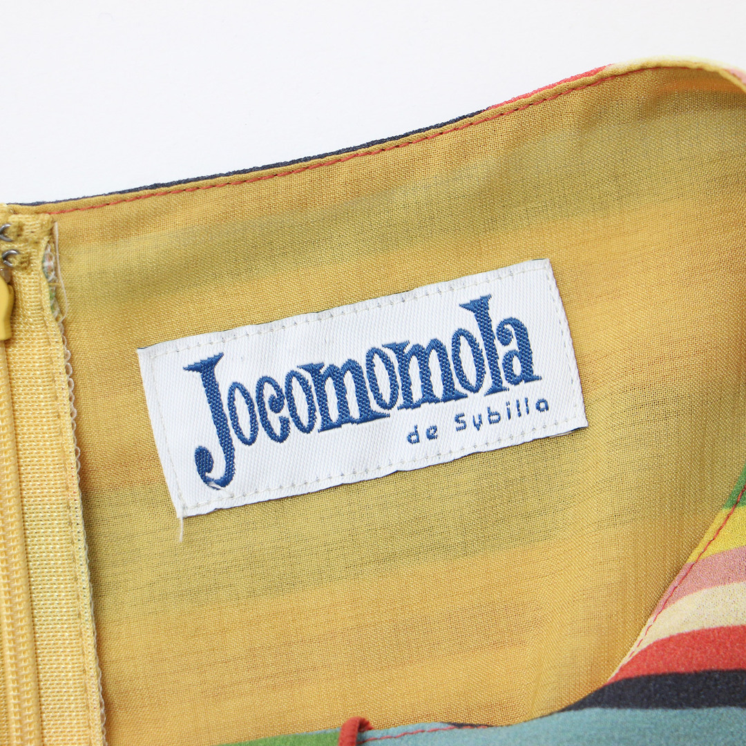 Jocomomola(ホコモモラ)のJocomomola ホコモモラ ワンピース ドレス マルチカラー 40(L) ミディ 膝丈 フレア ボートネック ノースリーブ ボーダー ストライプ フリル セパレート ポリエステル きれいめ カジュアル 大人女子 柄ワンピース ブランド【レディース】【中古】 レディースのワンピース(ひざ丈ワンピース)の商品写真