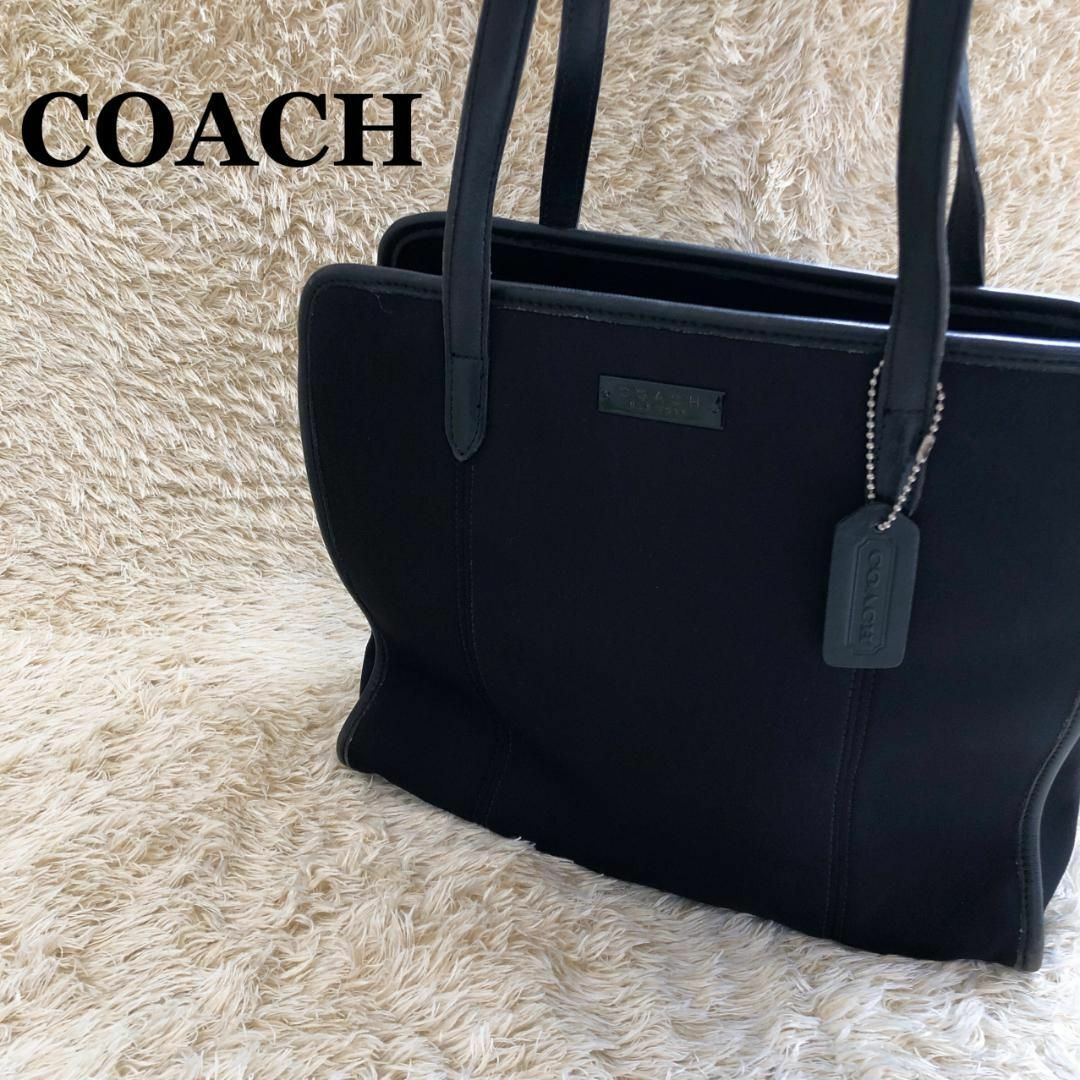 レア✨COACH コーチ セミショルダーバッグ/トートバッグ ブラック/黒 | フリマアプリ ラクマ