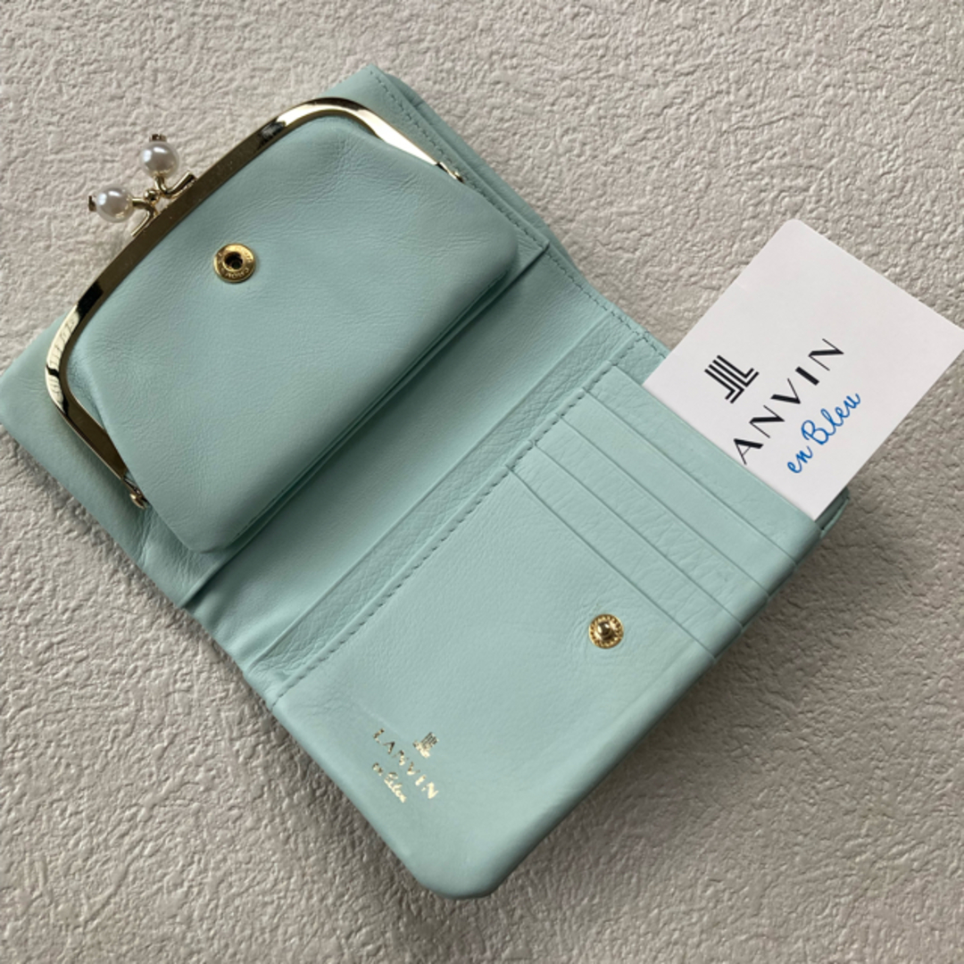 LANVIN en Bleu - 美品 ランバンオンブルー がま口 財布 ミントの通販 ...