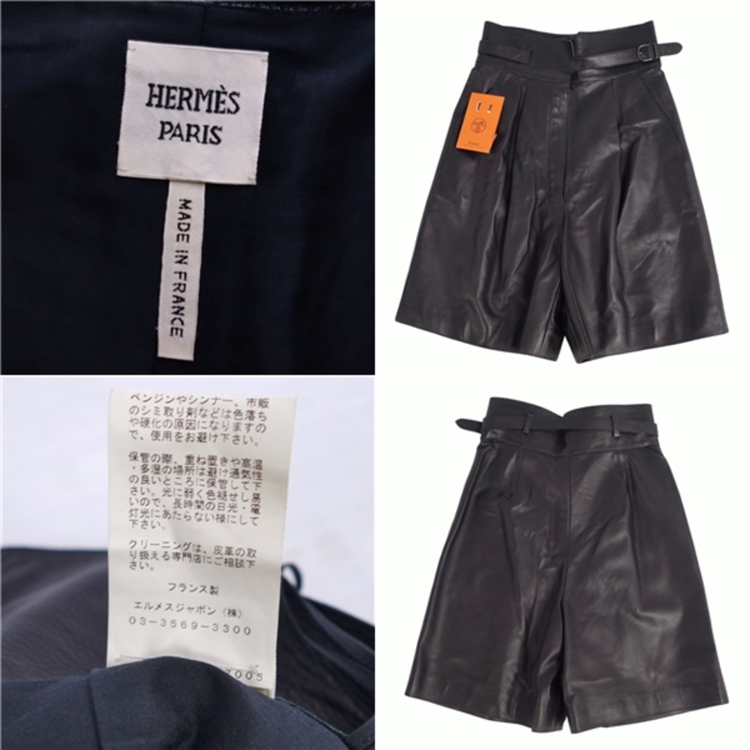 HERMES - 美品 エルメス HERMES パンツ レザーパンツ ショート HERMES - 美品 エルメス HERMES パンツ レザーパンツ ショート