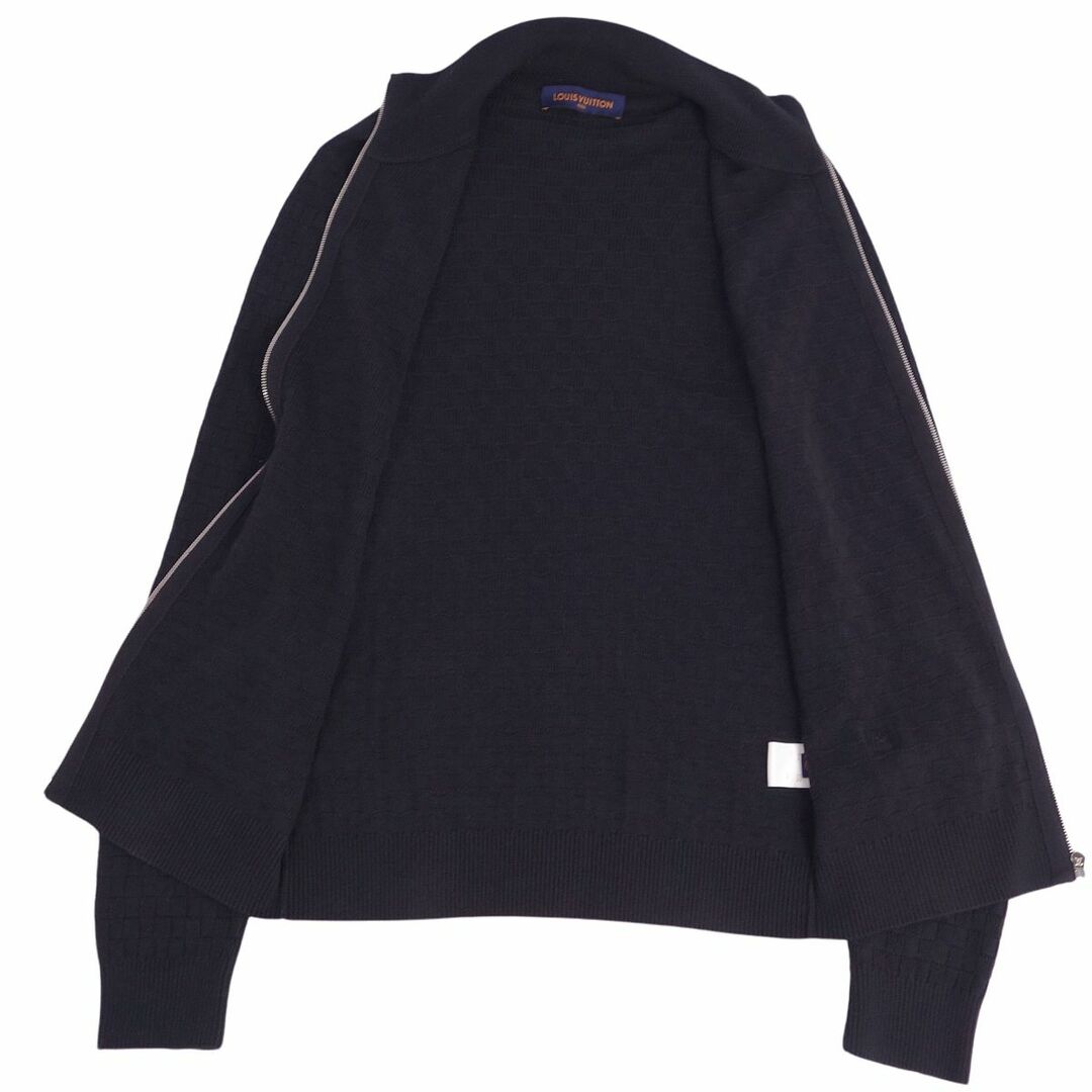 美品 ルイヴィトン LOUIS VUITTON ドライバーズニット セーター ジップアップ ダミエ LVパッチ ウール トップス メンズ L ブラック 美品 ルイヴィトン LOUIS VUITTON ドライバーズニット セーター ジップアップ ダミエ LVパッチ ウール トップス メンズ L ブラック