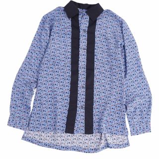 ドルチェアンドガッバーナ(DOLCE&GABBANA)の美品 ドルチェ&ガッバーナ DOLCE&GABBANA シャツ ロングスリーブ 総柄 シルク コットン トップス メンズ イタリア製 40/15 3/4(M相当) ブルー/ブラック(シャツ)