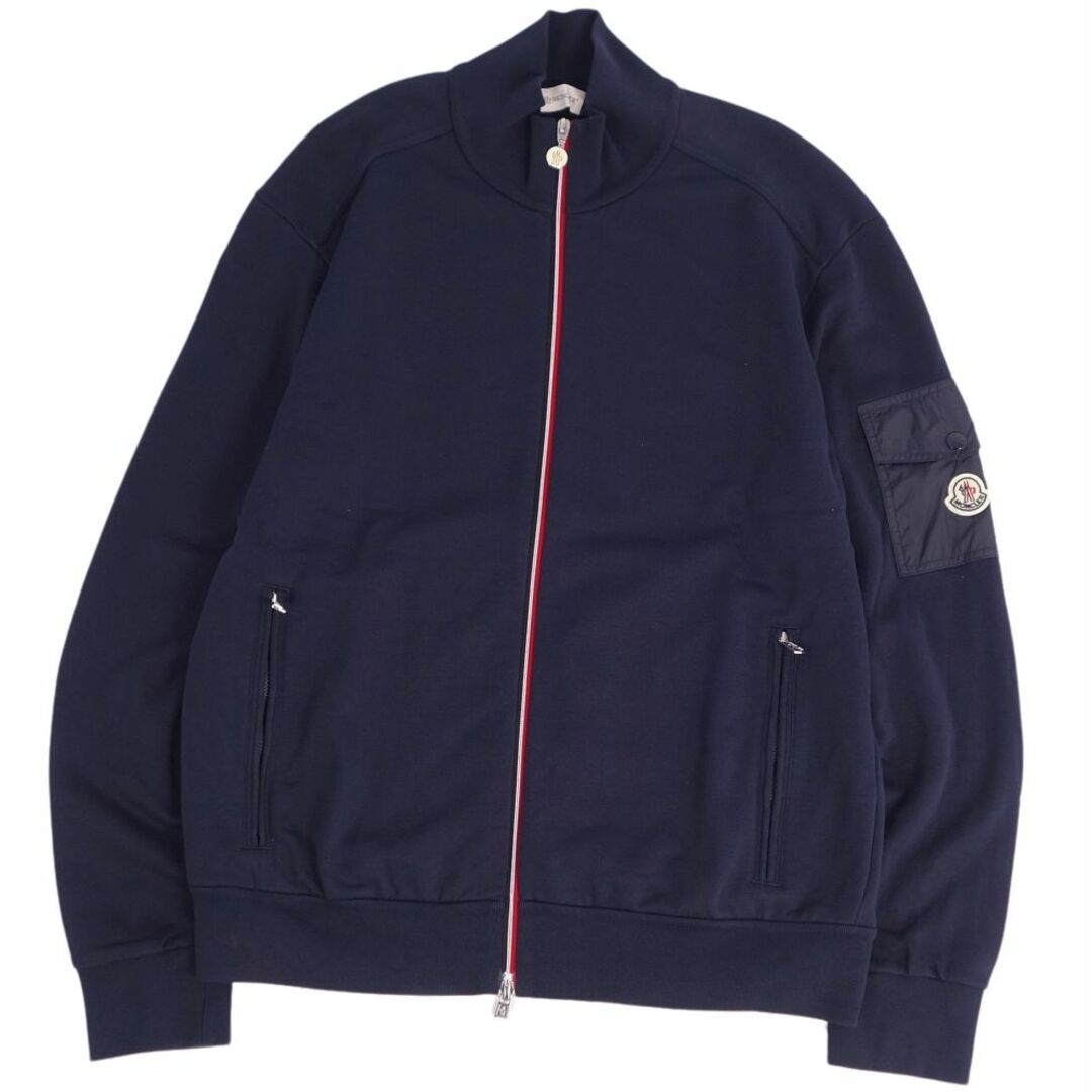 美品 モンクレール MONCLER ジャケット スウェット ドライバーズ ジップアップ 袖ポケット コットン アウター メンズ XL ネイビー | フリマアプリ ラクマ