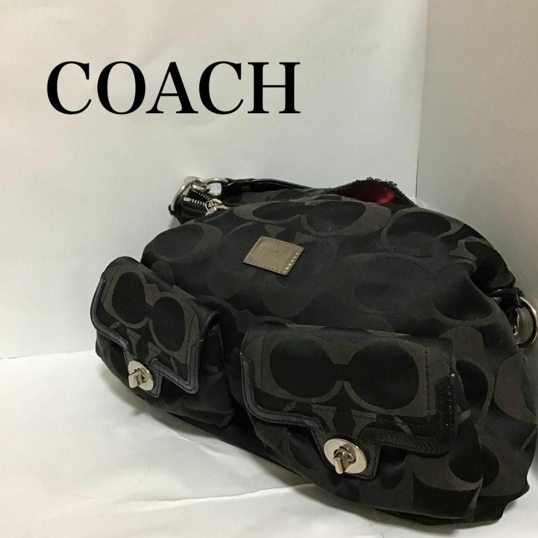 レア✨Coach コーチ セミショルダーバッグ/トートバッグ ブラック/黒 | フリマアプリ ラクマ