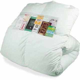 【色: グリーン】安眠工場 上質羽毛布団 シングル【羽毛量1.0kg】日羽協エク(その他)