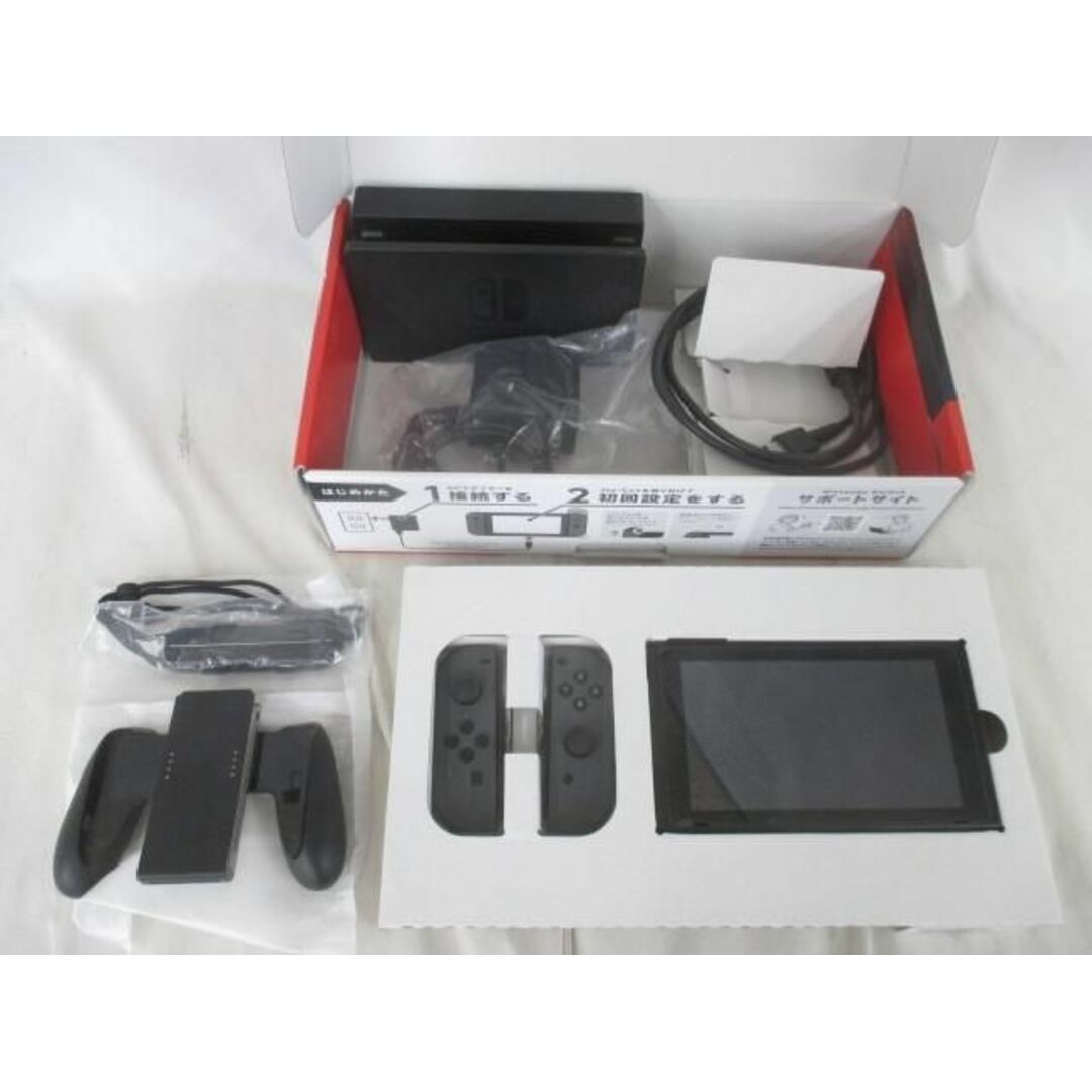 良品 ゲーム ニンテンドースイッチ 本体 HAC-001 グレー ジョイコン・充電器・箱付き 動作品 Nintendo switch