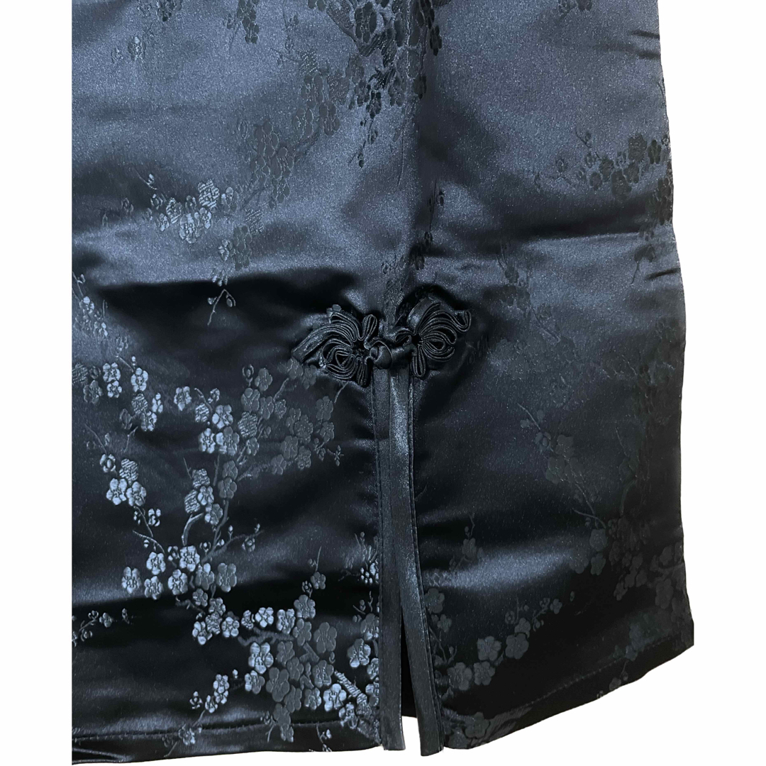 チャイナドレス ミニ丈 ブラック エンタメ/ホビーのコスプレ(衣装)の商品写真