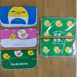 マルミヤ(丸美屋)の【非売品】丸美屋　タオルハンカチ　５枚セット　ひよこ　にわとり(ノベルティグッズ)