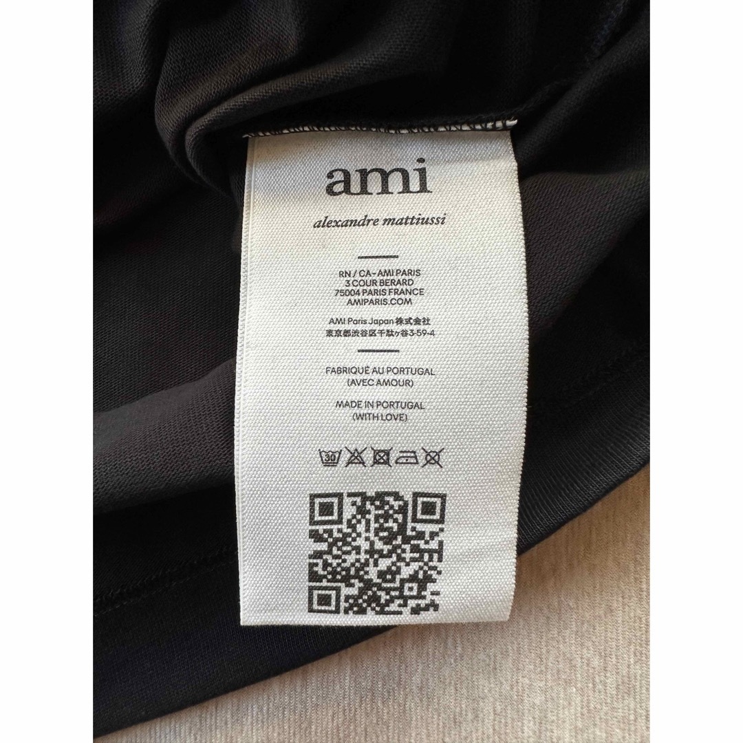 黒M新品 AMI Paris アミ グラフィック ニット パーカー セーター
