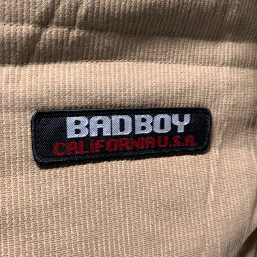 BADBOY(バッドボーイ)の古着 BAD BOY コーデュロイ 中綿 ファー ジャケット ブラウン y2k メンズのジャケット/アウター(ブルゾン)の商品写真