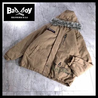 バッドボーイ(BADBOY)の古着 BAD BOY コーデュロイ 中綿 ファー ジャケット ブラウン y2k(ブルゾン)