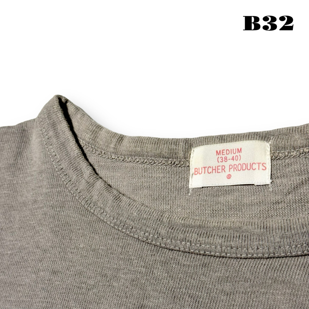 希少品！ BUTCHER PRODUCTS 半袖 Tシャツ グレー 灰色 40 メンズのトップス(Tシャツ/カットソー(半袖/袖なし))の商品写真