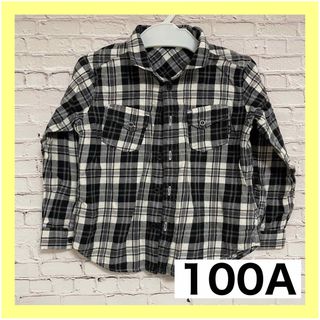 コムサイズム(COMME CA ISM)のキッズ コムサイズム 100 チェック柄 シャツ 白 黒 長袖 七五三(その他)