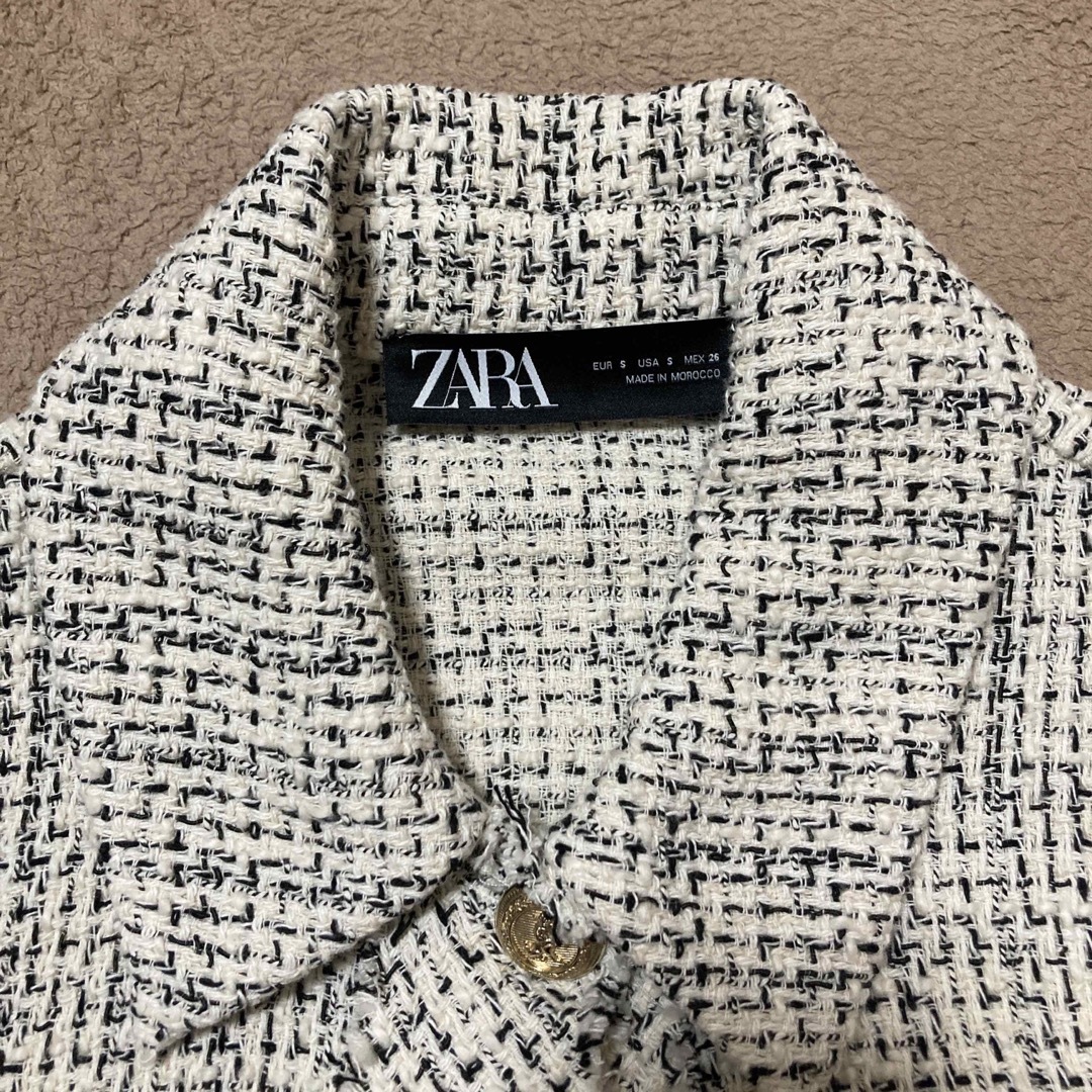 【新品未使用】ZARA ツイード風 ポケットテクスチャーベスト