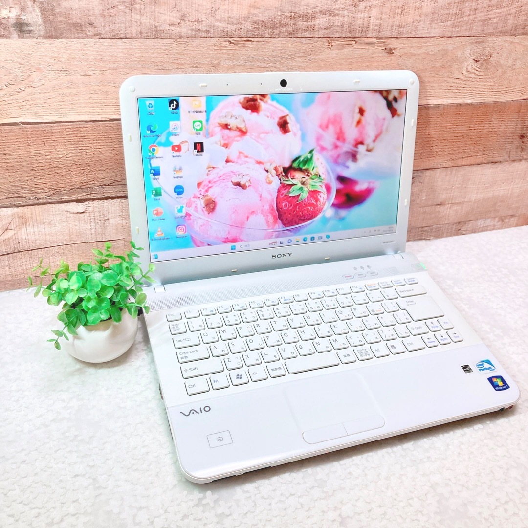 VAIO - 人気のVAIO❣️大容量640GB❗️カメラ✨白ノートパソコン✨事務