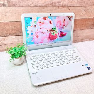 人気のVAIO❣️大容量640GB❗️カメラ✨白ノートパソコン✨事務学習に❣️