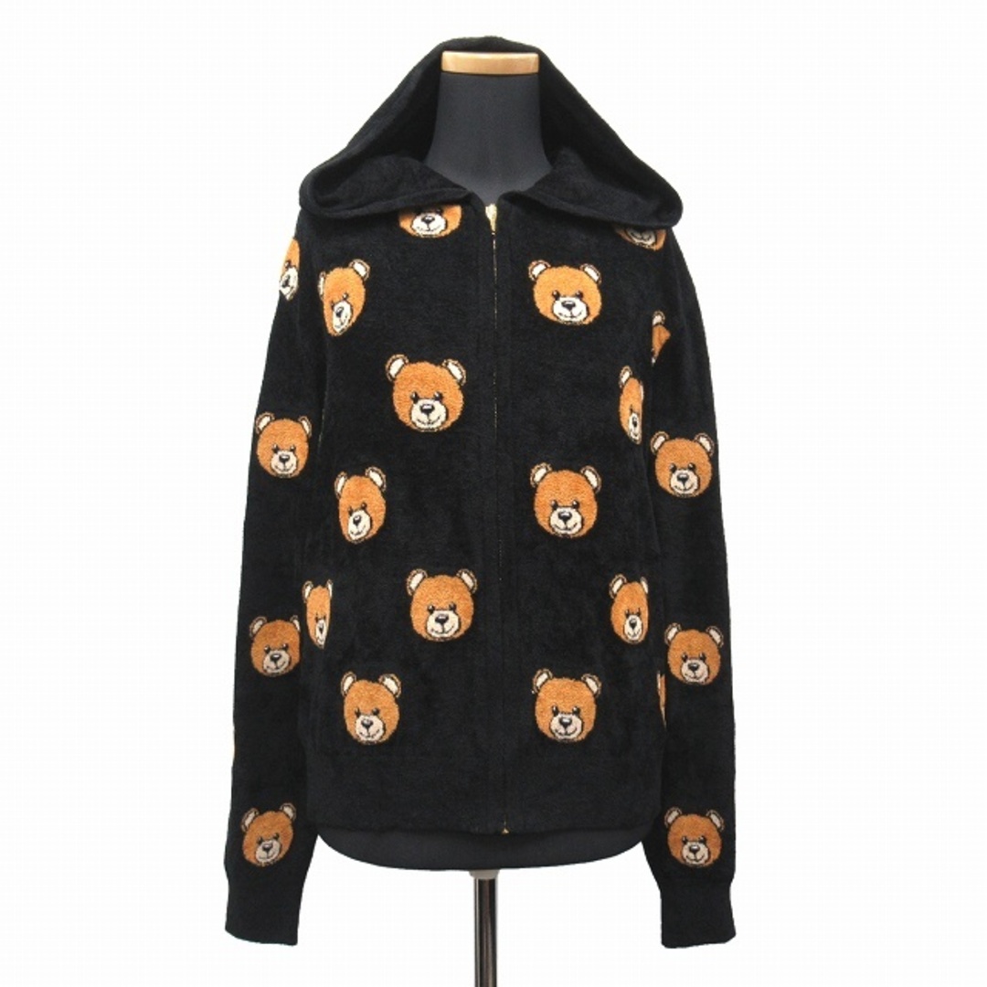 MOSCHINO(モスキーノ)の未使用 モスキーノ MOSCHINO ベア ロゴ ジップアップ パーカー 42 レディースのトップス(パーカー)の商品写真