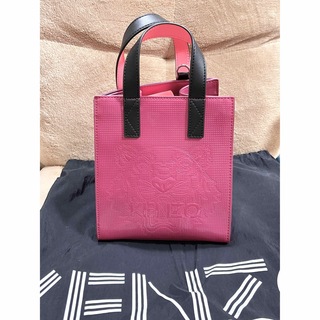 専用極美品 KENZO ケンゾー 虎 PVC×レザー トートハンドバッグ ピンク