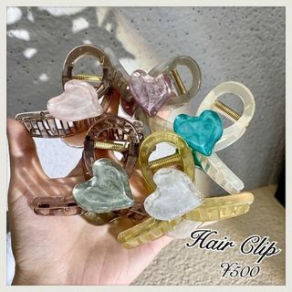 1410＊ヘアクリップ バンスクリップ ハート ヘアアクセサリー(バレッタ/ヘアクリップ)