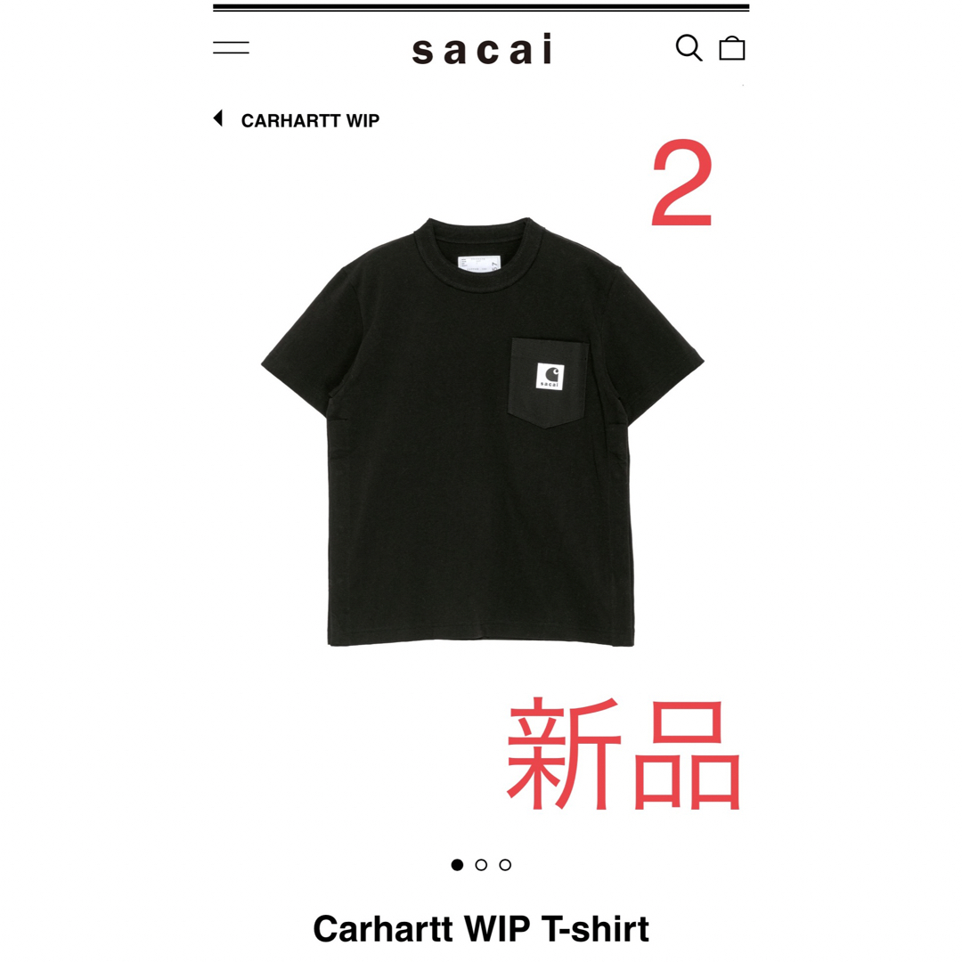 【新品】sacai Carhartt サカイ　カーハート　Tシャツ　黒　2 M | フリマアプリ ラクマ