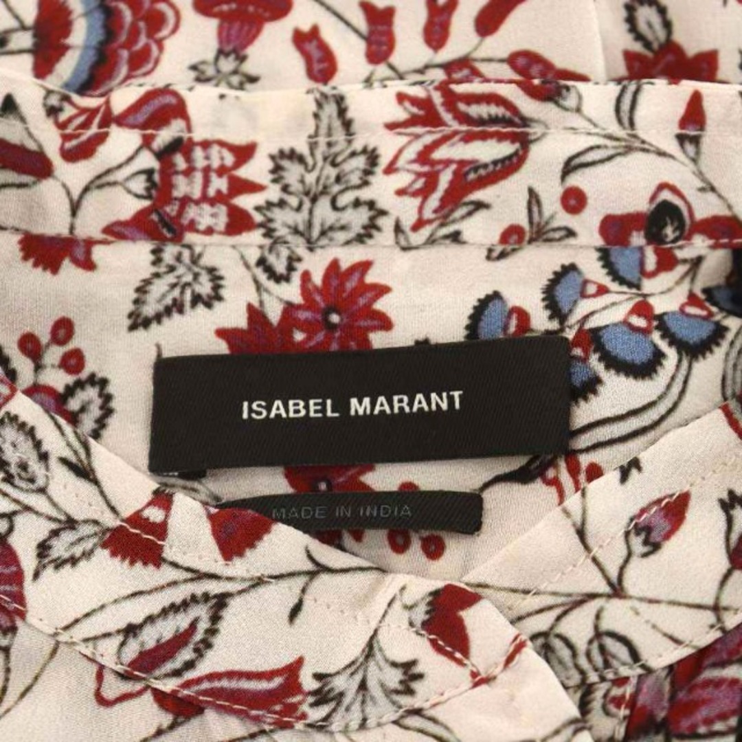 Isabel Marant(イザベルマラン)のイザベルマラン シャツ ブラウス 長袖 花柄 シルク 絹 38 M 白 赤 レディースのトップス(シャツ/ブラウス(長袖/七分))の商品写真