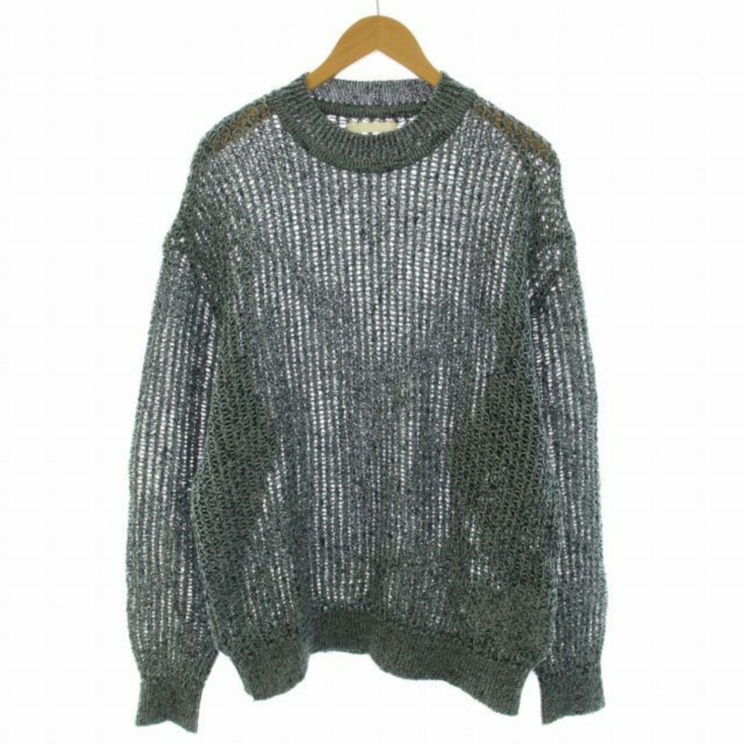 YOKE LARGE MESHED CREW NECK RIB KNIT 2