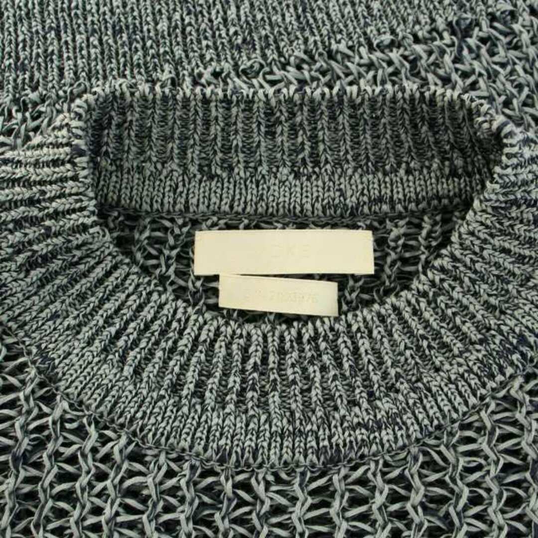 YOKE LARGE MESHED CREW NECK RIB KNIT