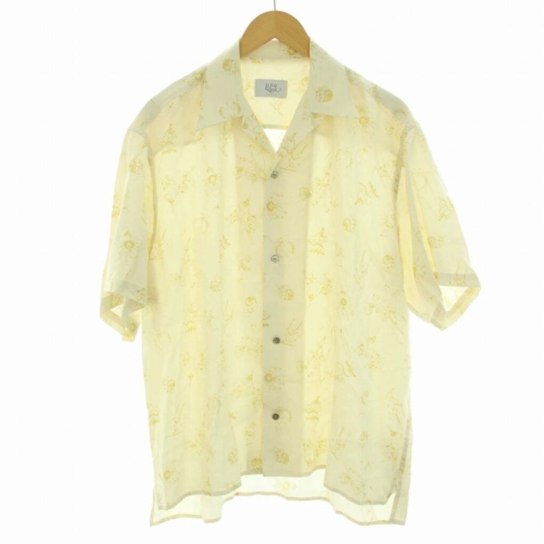 ウル URU SHORT SLEEVE SHIRT オープンカラーシャツ 2 黄51cm身幅