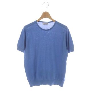 本物ジョーンスメドレーJOHN SMEDLEYVネックニット半袖Tシャツ青S