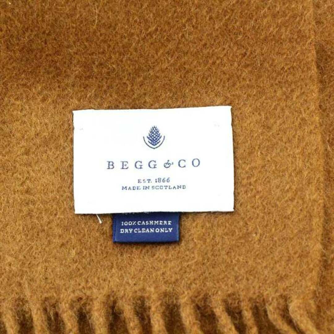 ベグアンドコー Begg&Co ストール マフラー フリンジ カシミヤ 茶