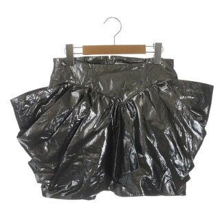 フミカ ウチダ メタリックミニスカート デザインスカート 38 シルバー色(ミニスカート)